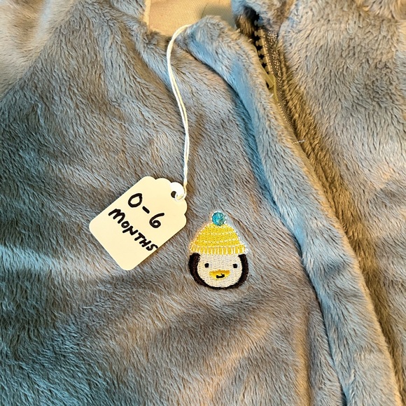 Carter's child of mine baby 0-3 months soft gray bunting sleep bodysuit 1042 - Picture 4 of 7